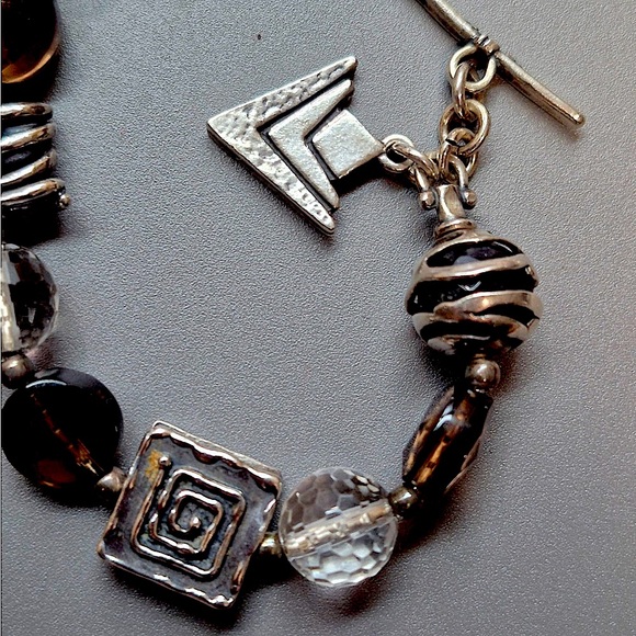 Silpada Vintage Sterling Crystal & Smokey Quartz Artistic Bracelet - Picture 8 of 8
